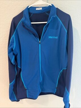 Marmot Blue Full-Zip Lightweight Jacket with Teal Trim